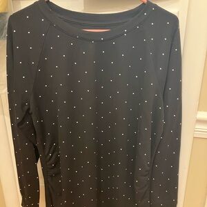 Black Long-Sleeve Dot-Print maternity